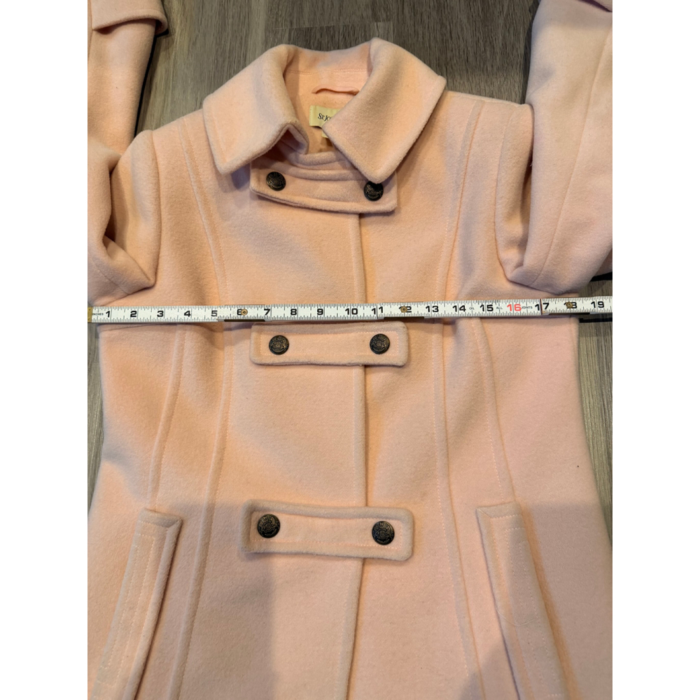Women's St. John's Bay Pink Pea Coat Sm Wool Cashmere Blend Old Money‎ Soft Girl - Picture 8 of 14